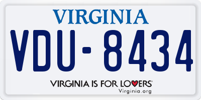 VA license plate VDU8434