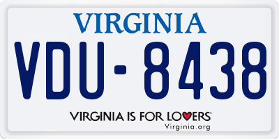 VA license plate VDU8438