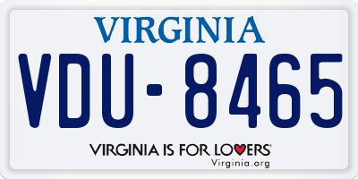VA license plate VDU8465