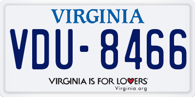 VA license plate VDU8466