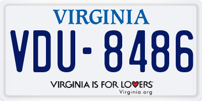 VA license plate VDU8486