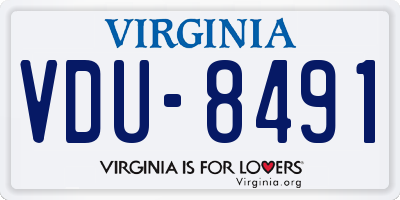 VA license plate VDU8491