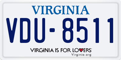 VA license plate VDU8511