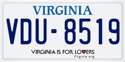 VA license plate VDU8519