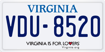 VA license plate VDU8520