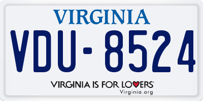 VA license plate VDU8524