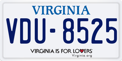 VA license plate VDU8525