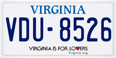 VA license plate VDU8526