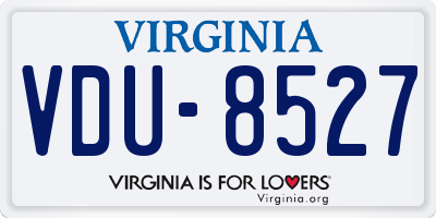 VA license plate VDU8527