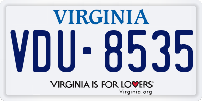 VA license plate VDU8535
