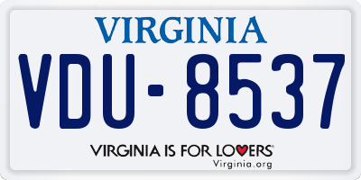 VA license plate VDU8537
