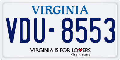 VA license plate VDU8553