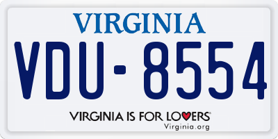 VA license plate VDU8554