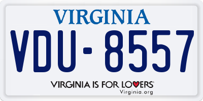 VA license plate VDU8557