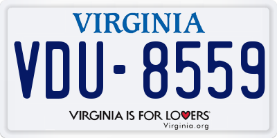 VA license plate VDU8559
