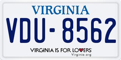 VA license plate VDU8562