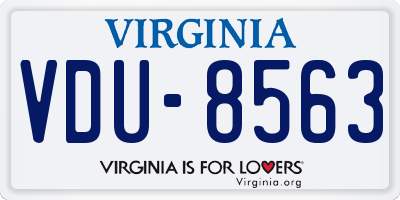 VA license plate VDU8563