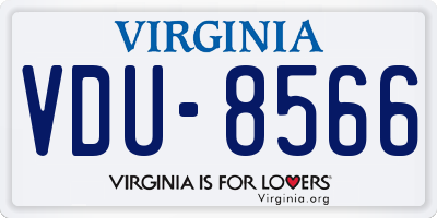 VA license plate VDU8566