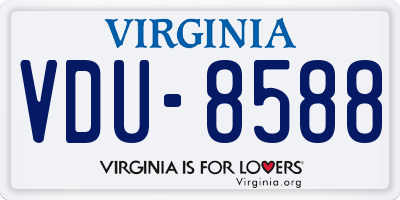 VA license plate VDU8588