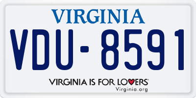 VA license plate VDU8591
