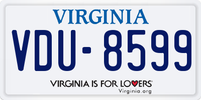 VA license plate VDU8599