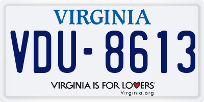 VA license plate VDU8613