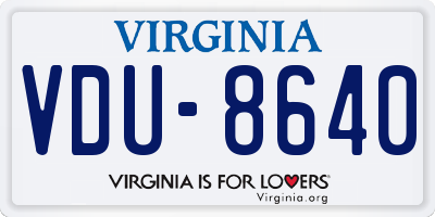 VA license plate VDU8640