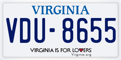VA license plate VDU8655