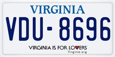 VA license plate VDU8696