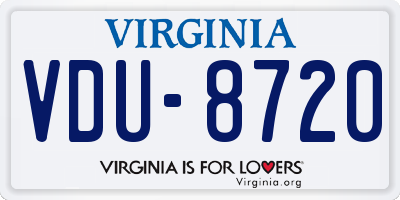 VA license plate VDU8720