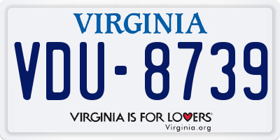 VA license plate VDU8739