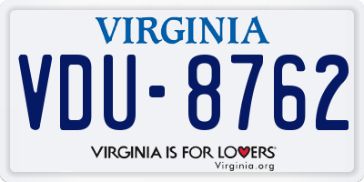 VA license plate VDU8762