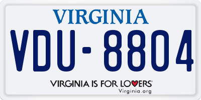 VA license plate VDU8804