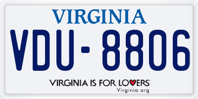 VA license plate VDU8806