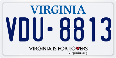 VA license plate VDU8813
