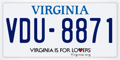 VA license plate VDU8871