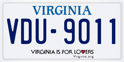 VA license plate VDU9011