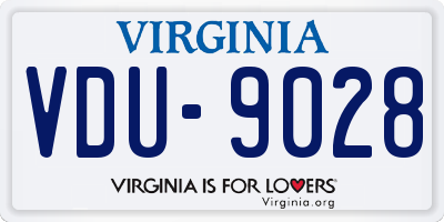 VA license plate VDU9028