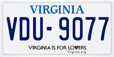 VA license plate VDU9077