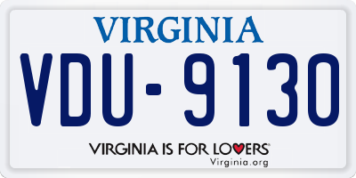 VA license plate VDU9130