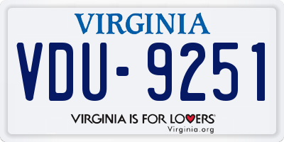 VA license plate VDU9251