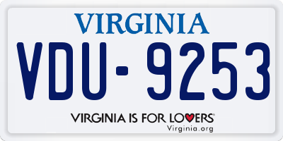 VA license plate VDU9253