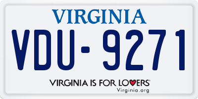 VA license plate VDU9271