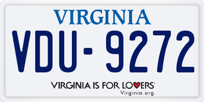 VA license plate VDU9272