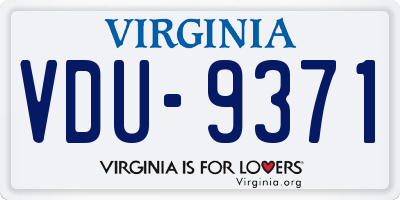 VA license plate VDU9371