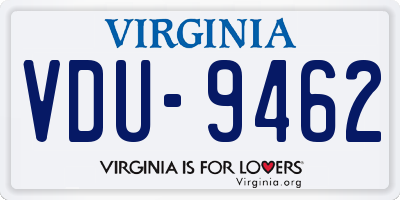 VA license plate VDU9462