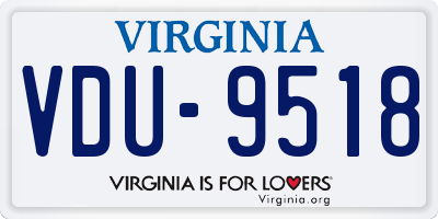 VA license plate VDU9518
