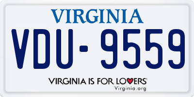 VA license plate VDU9559