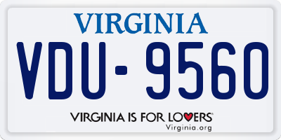 VA license plate VDU9560