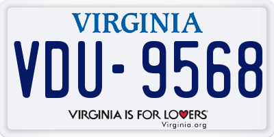 VA license plate VDU9568